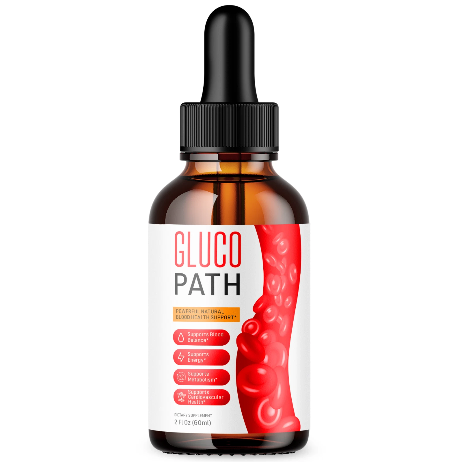 (1 Pack) Gluco Path Blood Support Drops Advanced Vitamin Formula Supplement 2ML