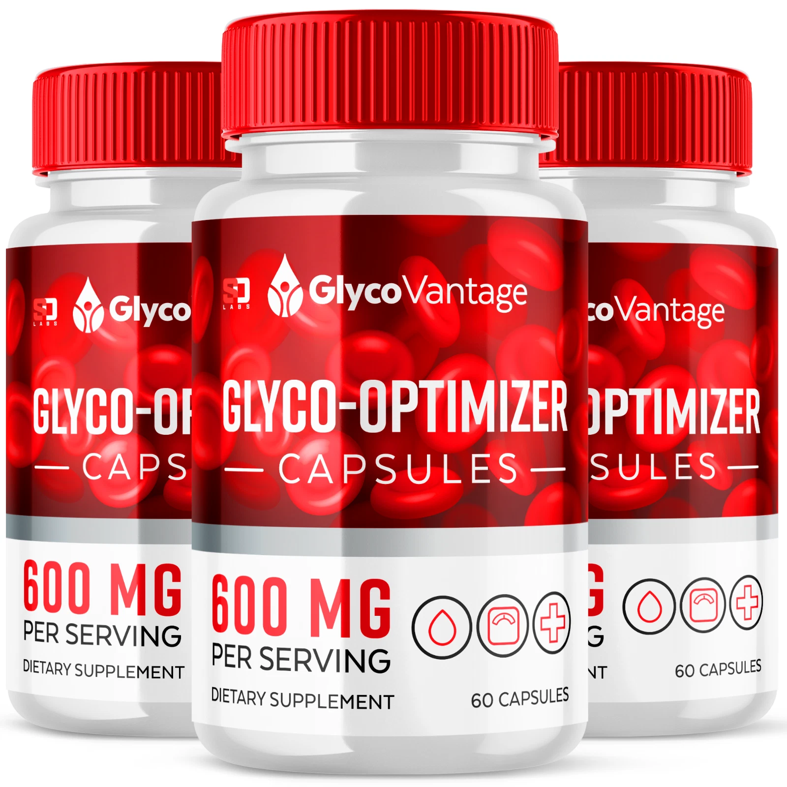 (3 Pack) GlycoVantage Pills - Blood Sugar Health Support Formula - 180 Capsules