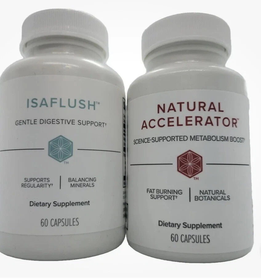 Isagenix IsaFlush EXP 9/26 & Natural Accelerator EXP 9/27 Free Shipping 60 Caps