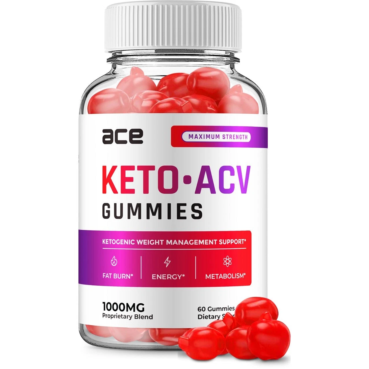 Ace Keto Gummies - Ace Keto ACV Gummies Weight Loss, Vegan - 60 Gummies