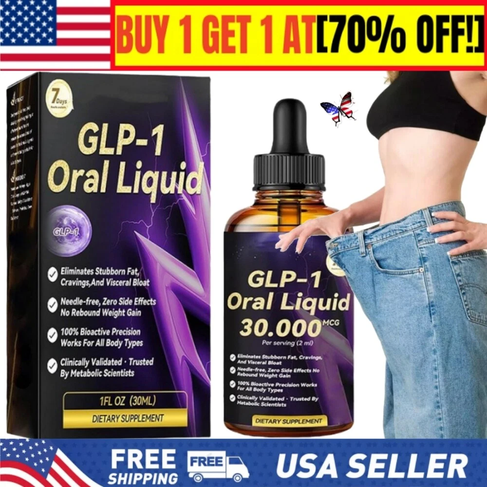 GLP-1 Weight Loss Fat Burner Drops Diet Supplement Slimming Drops 30ml - New
