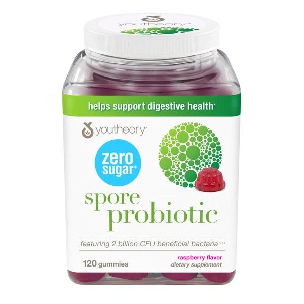 youtheory Spore Probiotic Zero Sugar Gummies, 120 Gummies