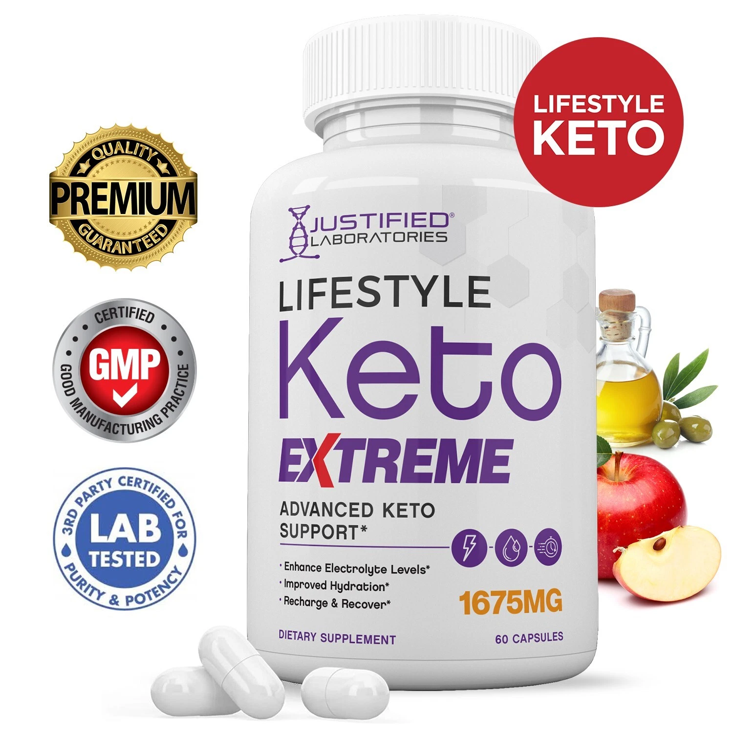 Lifestyle Keto ACV Pills Extreme 1675MG Nueva Fórmula Mejorada 60 Cápsulas