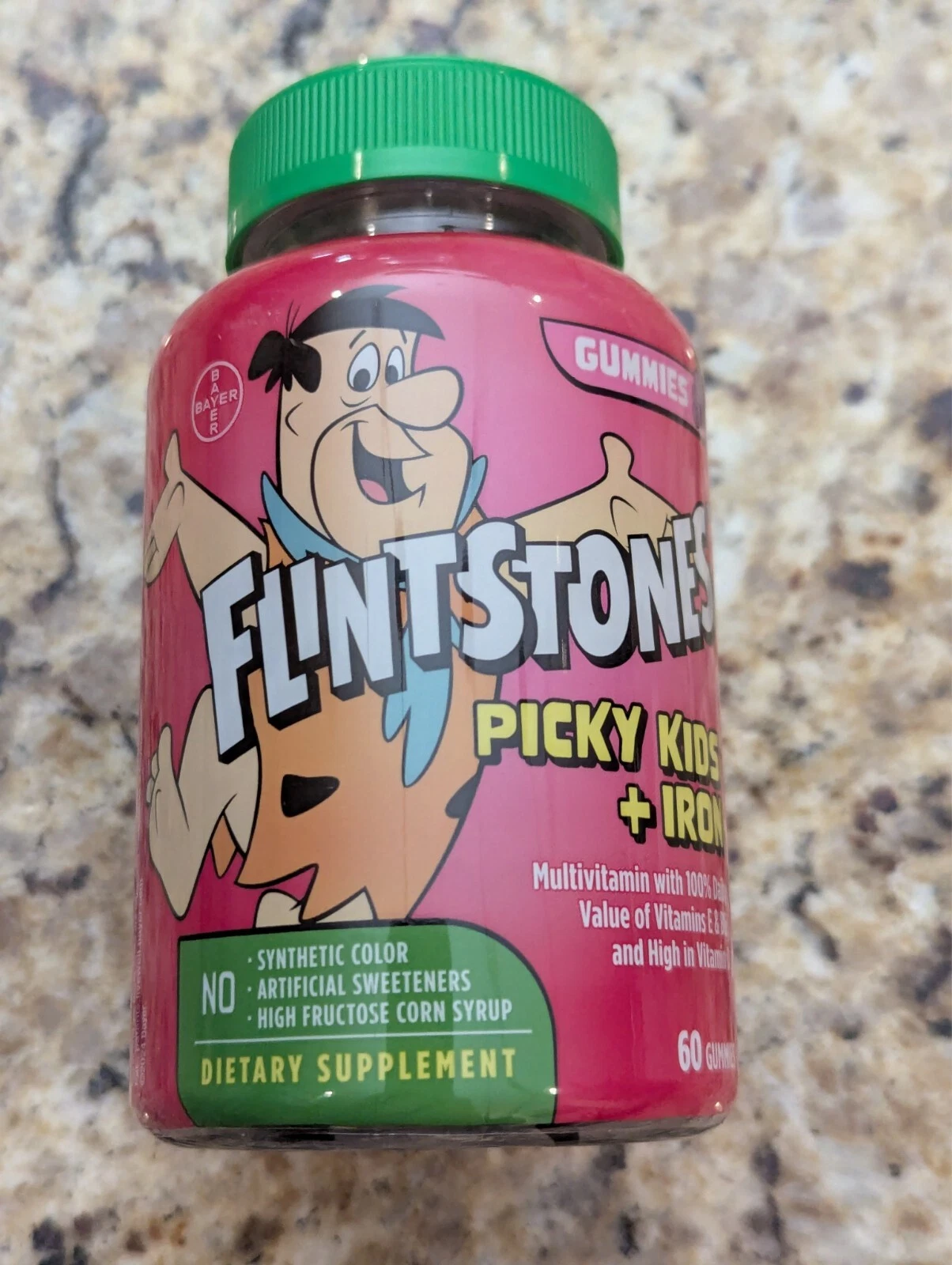 Flintstones Vitamins Kids Gummy Multivitamin + Iron Grape 60 ct exp: 12/2026