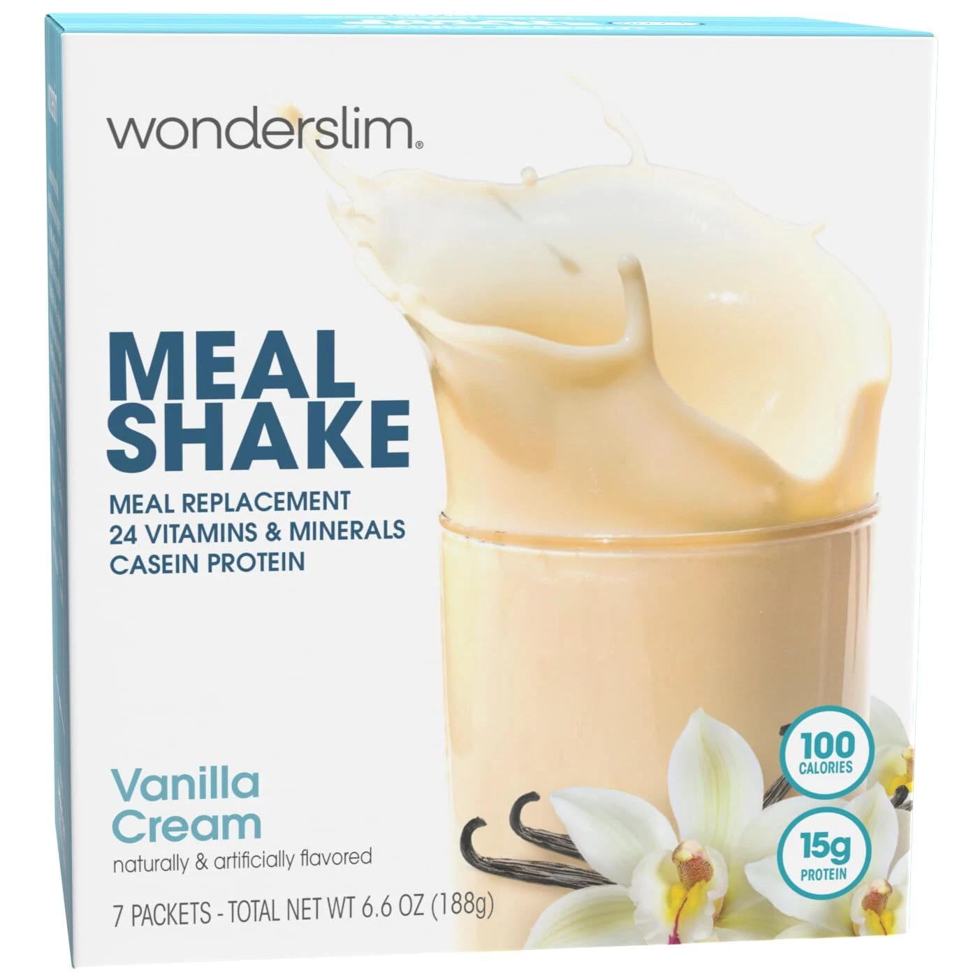 WonderSlim Meal Replacement Shake Vanilla Cream 15g Protein 24 Vitamins & Min...