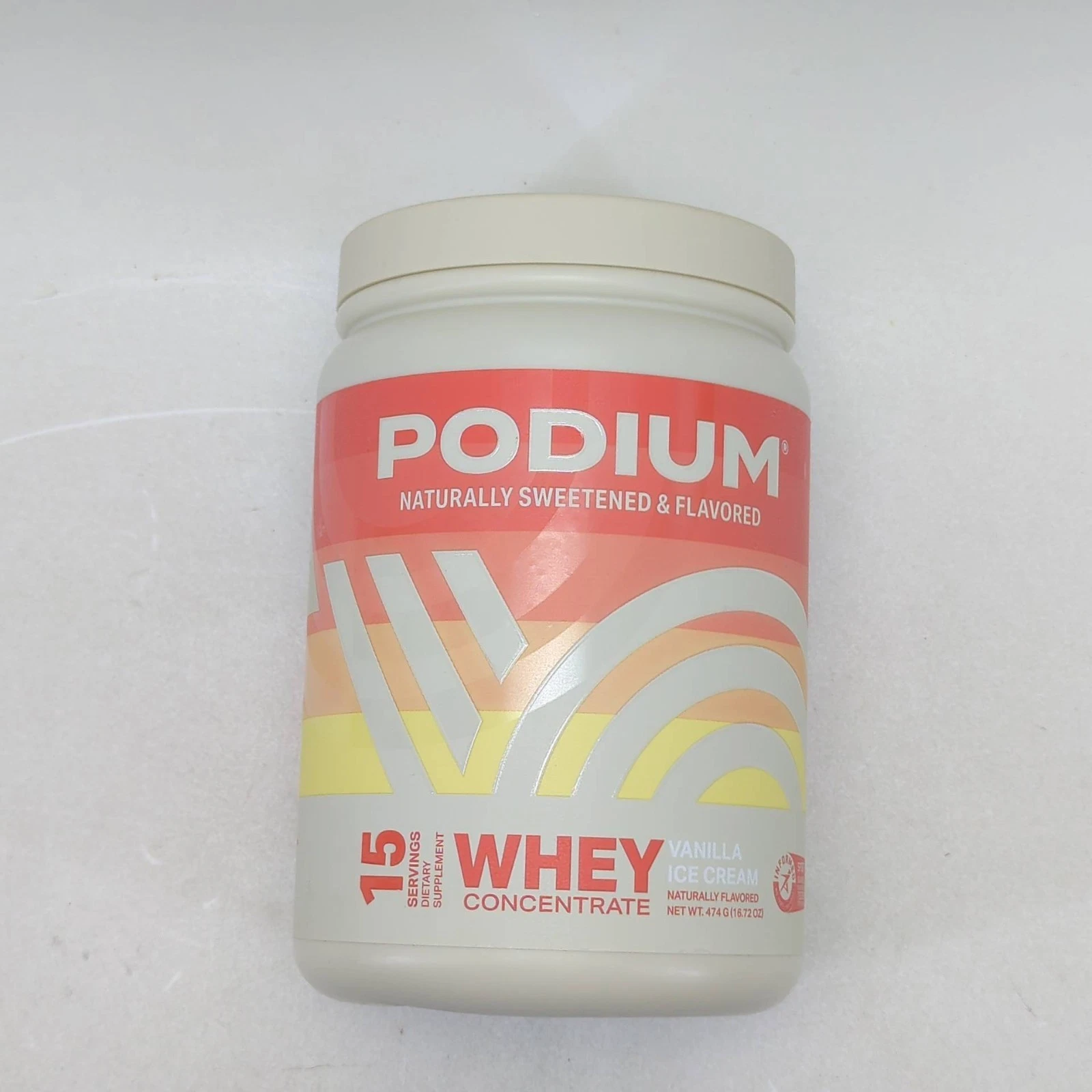Podium Nutrition Whey Protein Vanilla Ice Cream Mar26 SEALED 15 servings