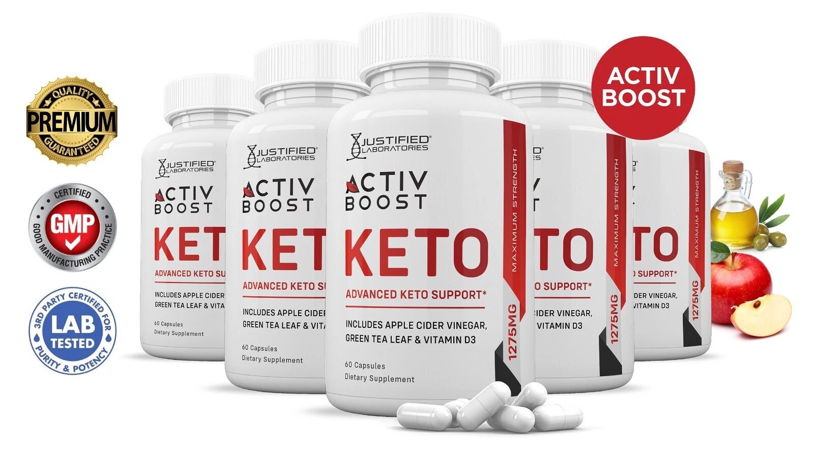 Activboost Activ Boost Keto Pills 1275 MG Stronger Than Gummies 5 Bottles