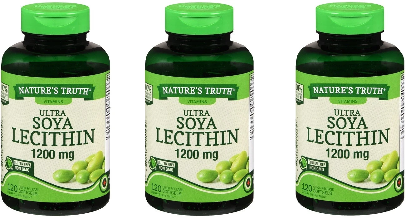 Nature's Truth Ultra Soya Lecithin 1200mg Soft Gels 120ct (3 Pack)