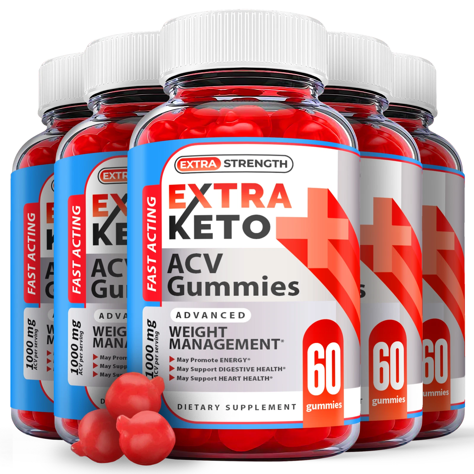 Extra Keto Gummies - Extra ACV Keto Gummys For Weight Loss ORIGINAL - 5 Pack
