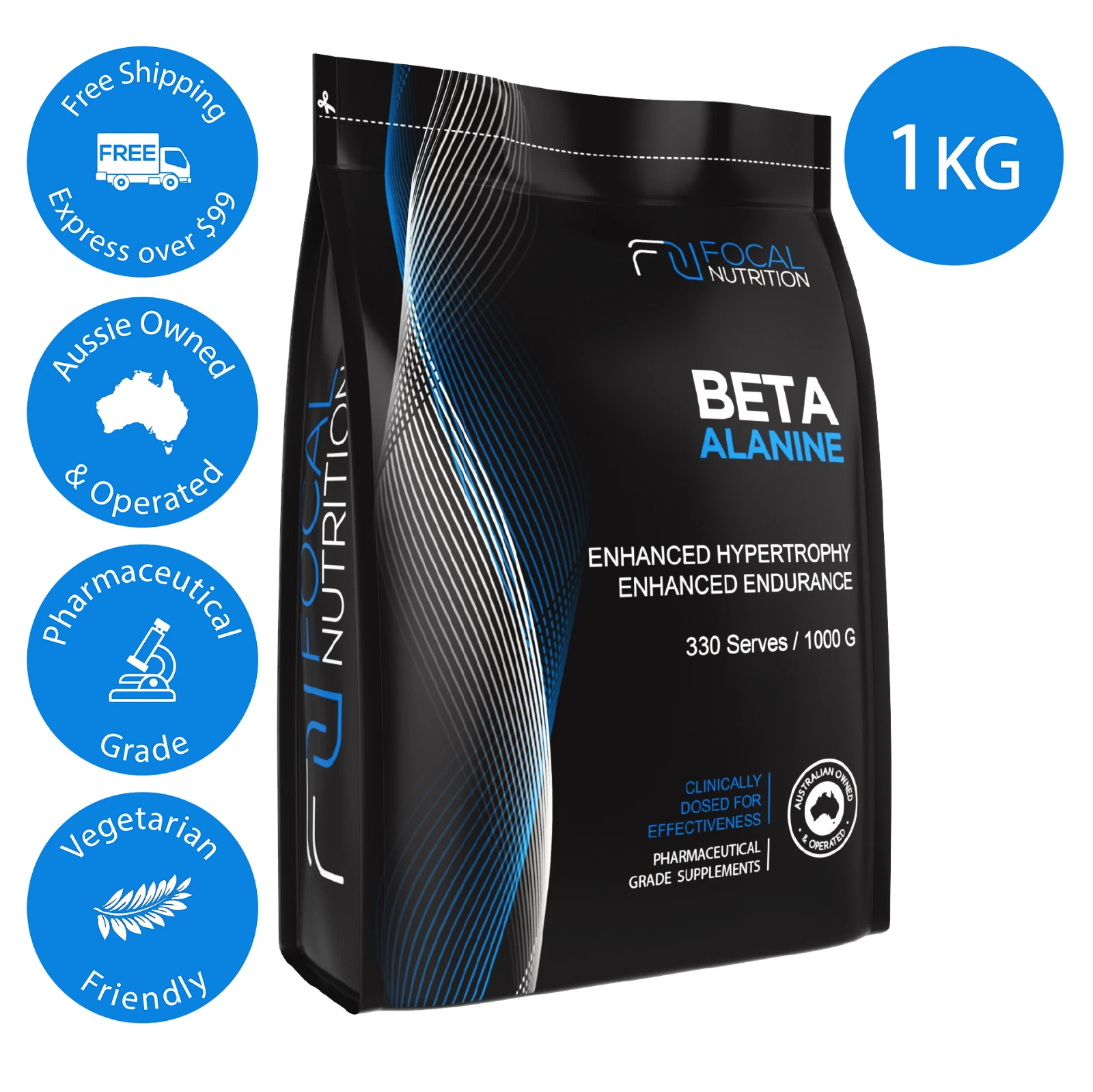 FOCAL NUTRITION 100% PURE BETA-ALANINE 1KG *Pharmaceutical Grade*