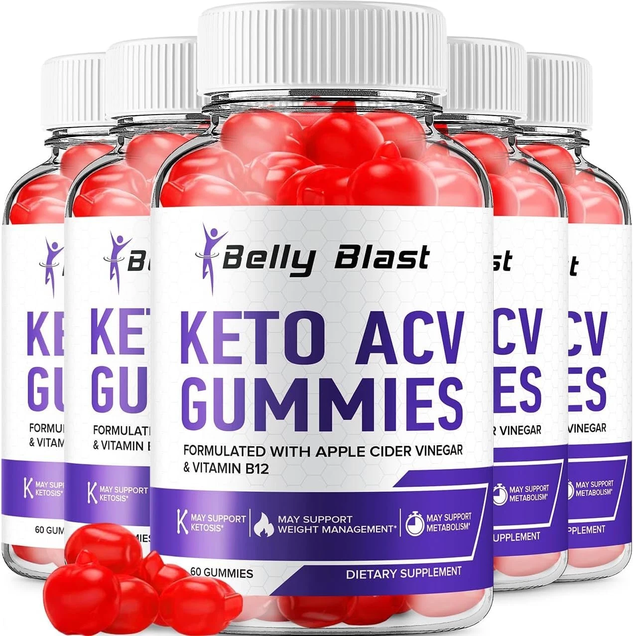 (5 Pack) Belly Blast Keto ACV Gummies - Official - Keto Belly Blast ACV...