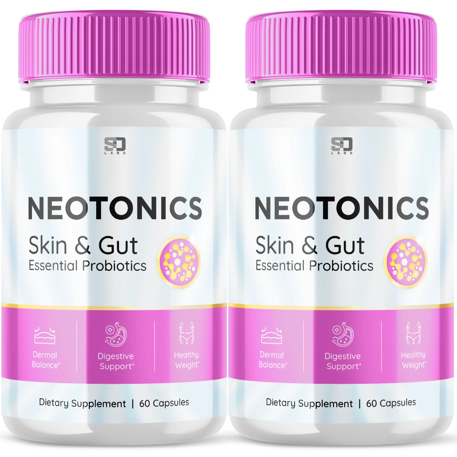 (2 Pack) Neotonics, Neotonics Skin & Gut, Neotonics Probiotics (120 Capsules)