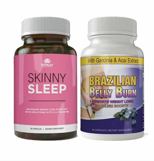Skinny Sleep & Brazilian Belly Fat Burn Supplements Weight Loss Capsules Combo
