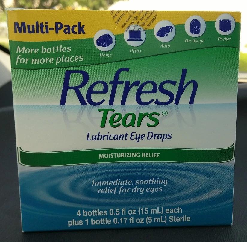Refresh Tears Lubricant Eye Drops Multi-Pack 4 Plus Bonus Bottle Moisture Dry