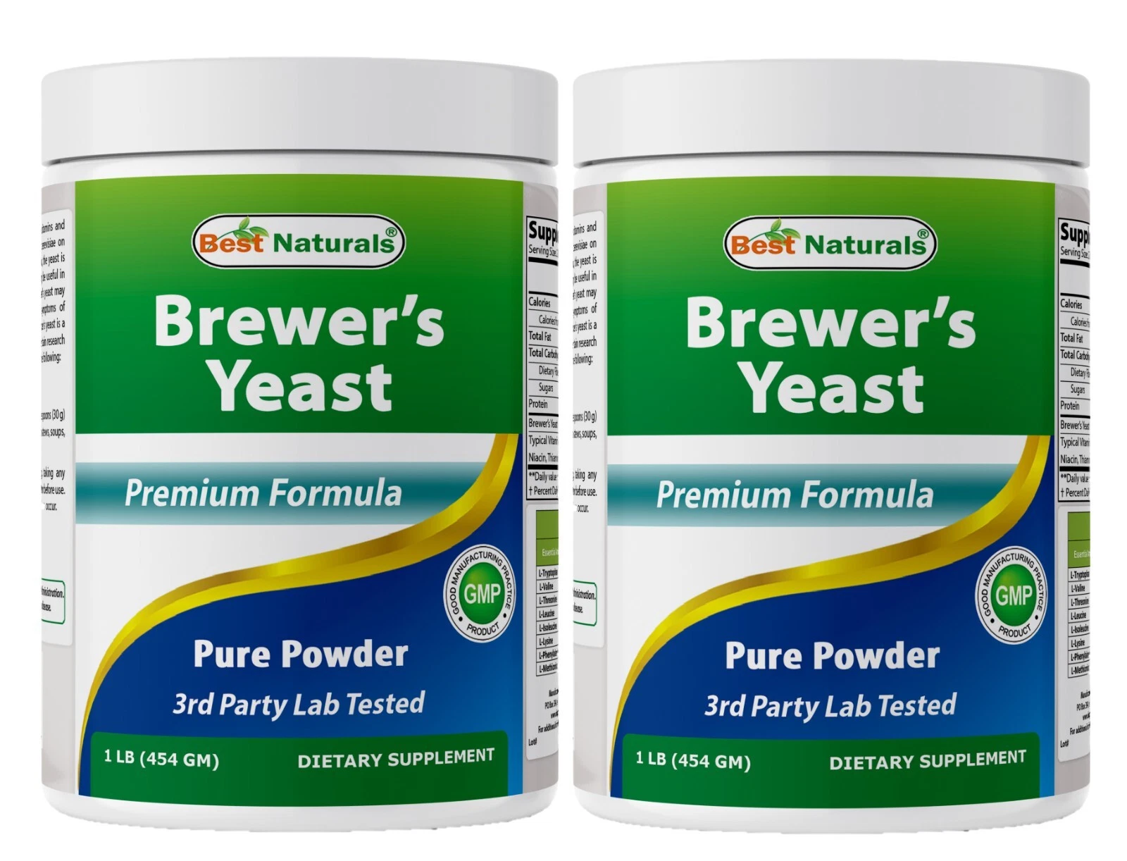 2 Pack Best Naturals 100% Pure Brewers Yeast Powder - 16 oz