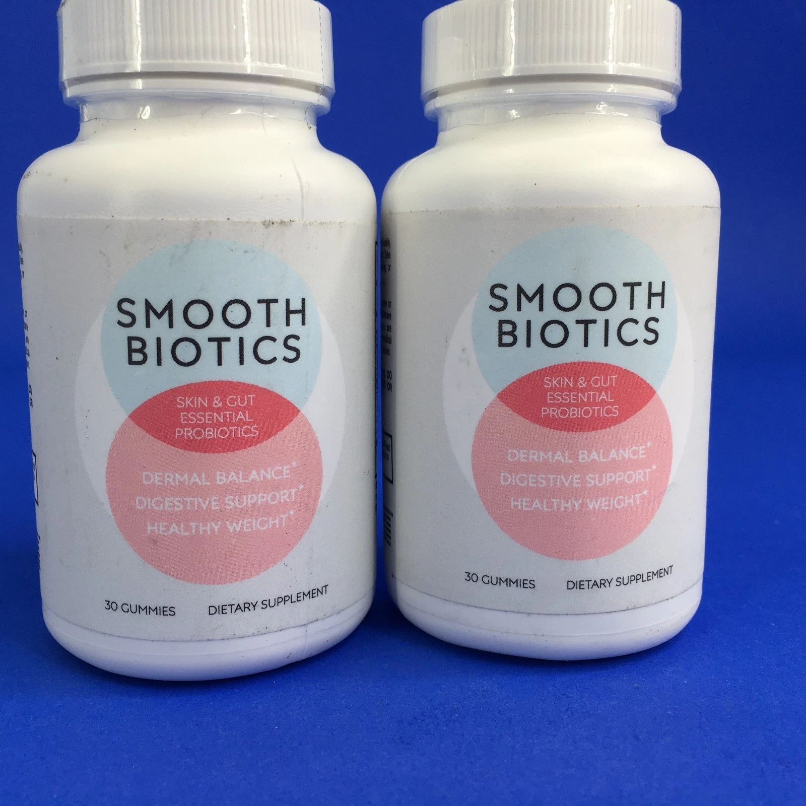 Smooth Biotics Skin & Gut Health Support 30 Gummies (Lot of 2)