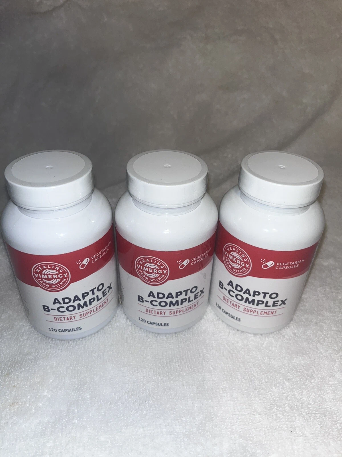 3 Sealed Bottles Vimergy Adapto B Complex 120 Supports Mental Energy Exp 7/2024