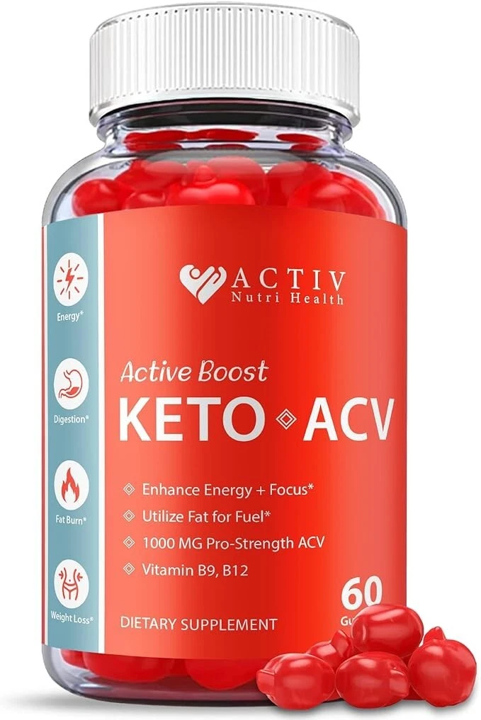 Activ Keto ACV Gummies Enhance Energy + Focus Dietary Supplements - (60 Gummies)
