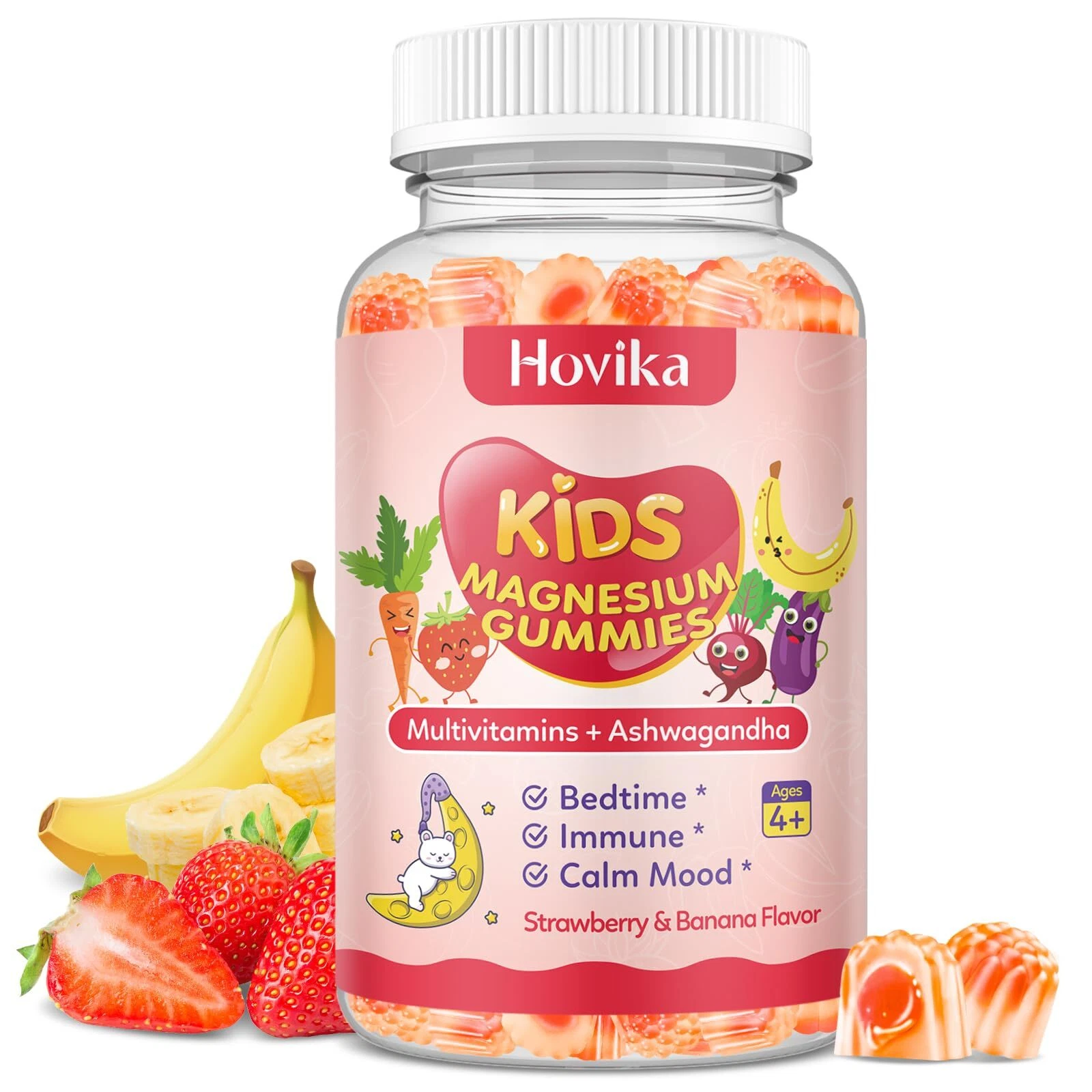 Kids Magnesium Gummies - Magnesium Glycinate & L-Threonate Supplement with L-...