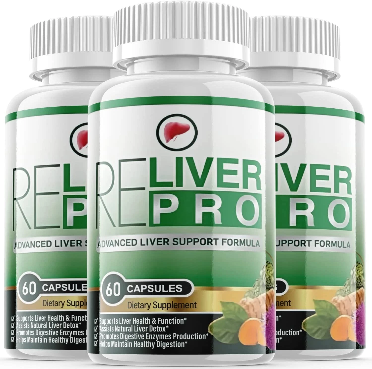 3 Pack - Reliver Pro - Liver Support Supplement, Maximum Strength - 180 Capsules