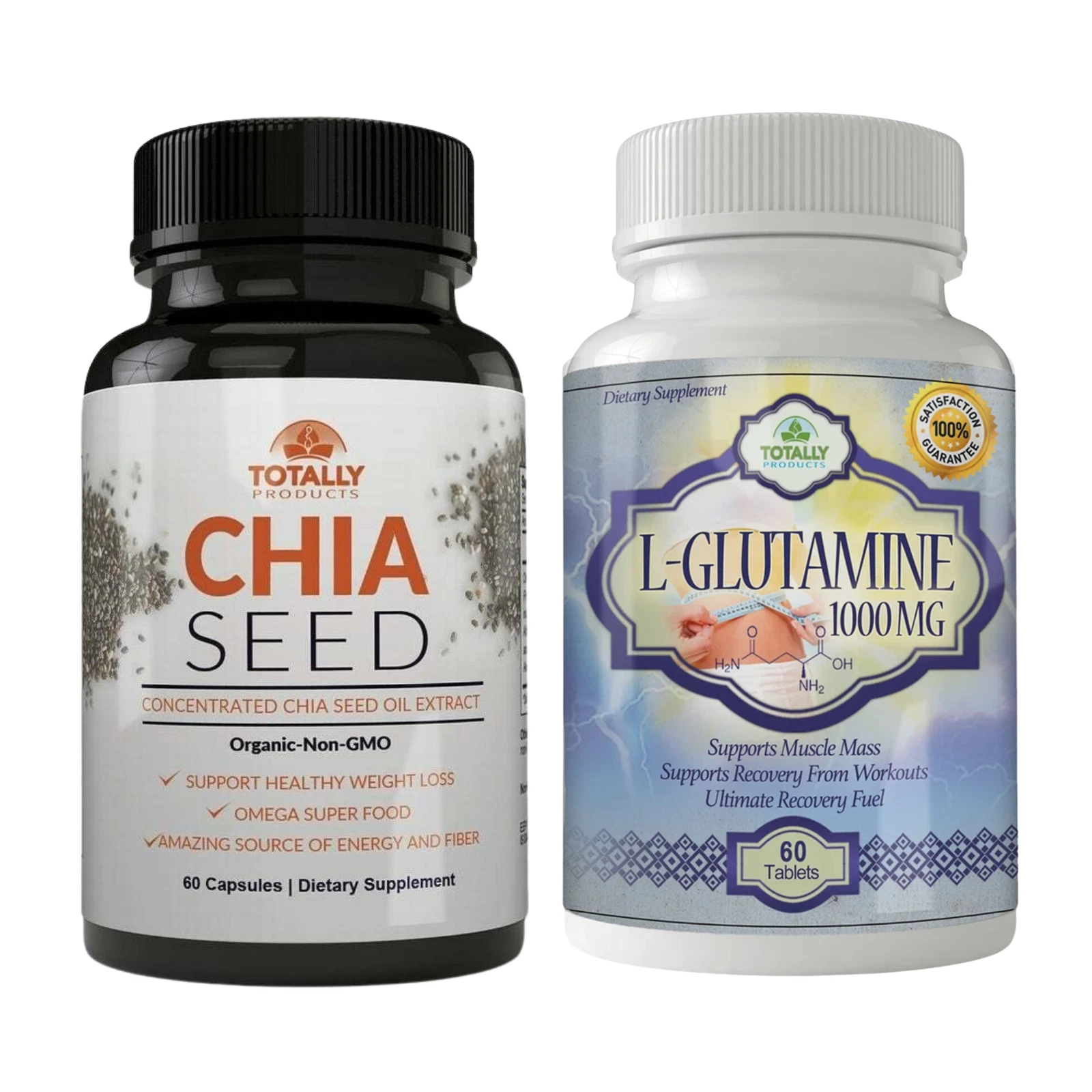 Chia Seeds Oil Weight Loss Pills & L-Glutamine Tablet Muscle Growth Supplement