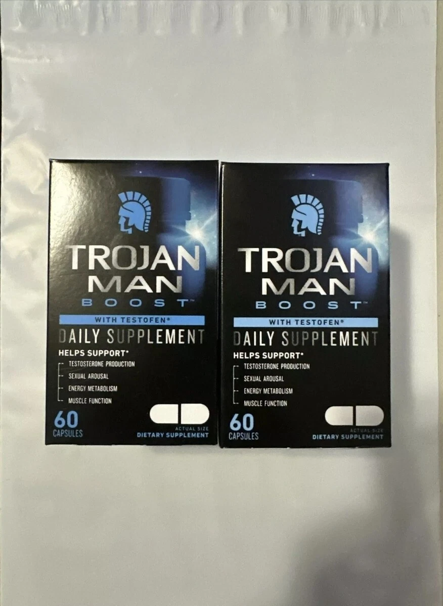2x Trojan Man Boost Dietary Daily Supplement - 60 Capsules - Exp 10/2025