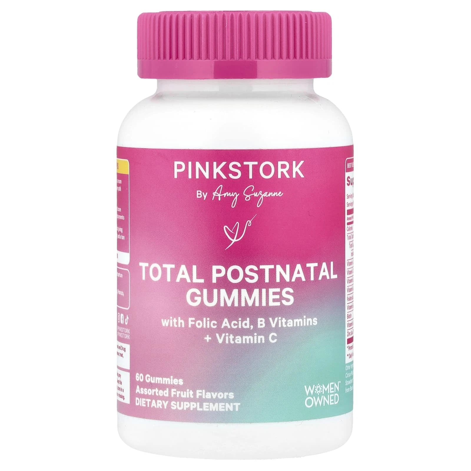 2 X Pink Stork, Total Postnatal Gummies, Assorted Fruit, 60 Gummies
