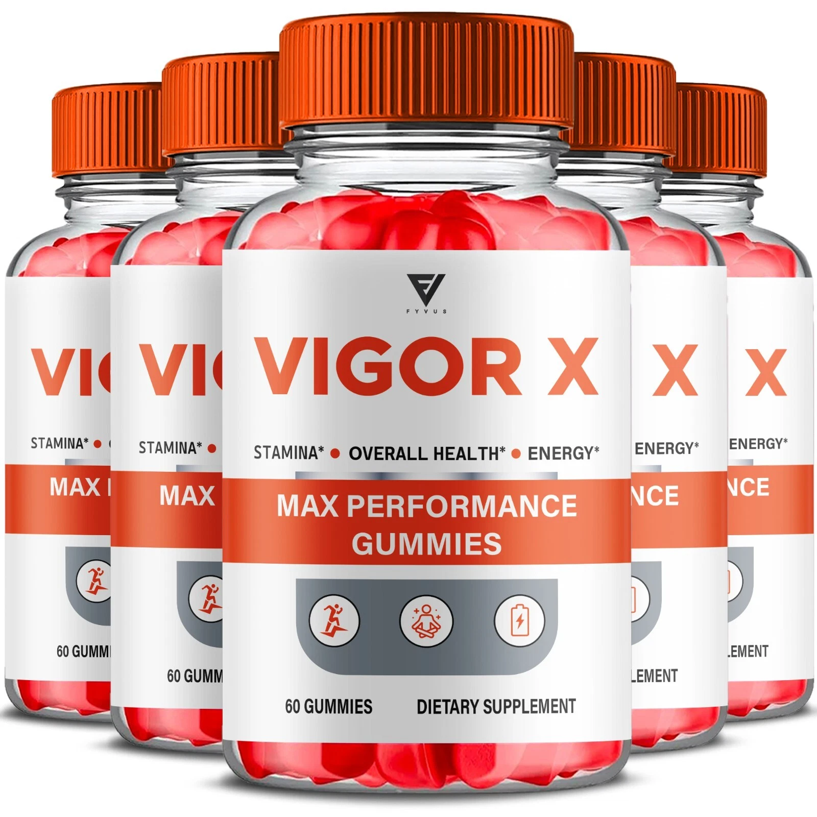 (5 Pack) Vigor X Gummies, Vigor X Max Strength Overall Wellness (300 Gummies)