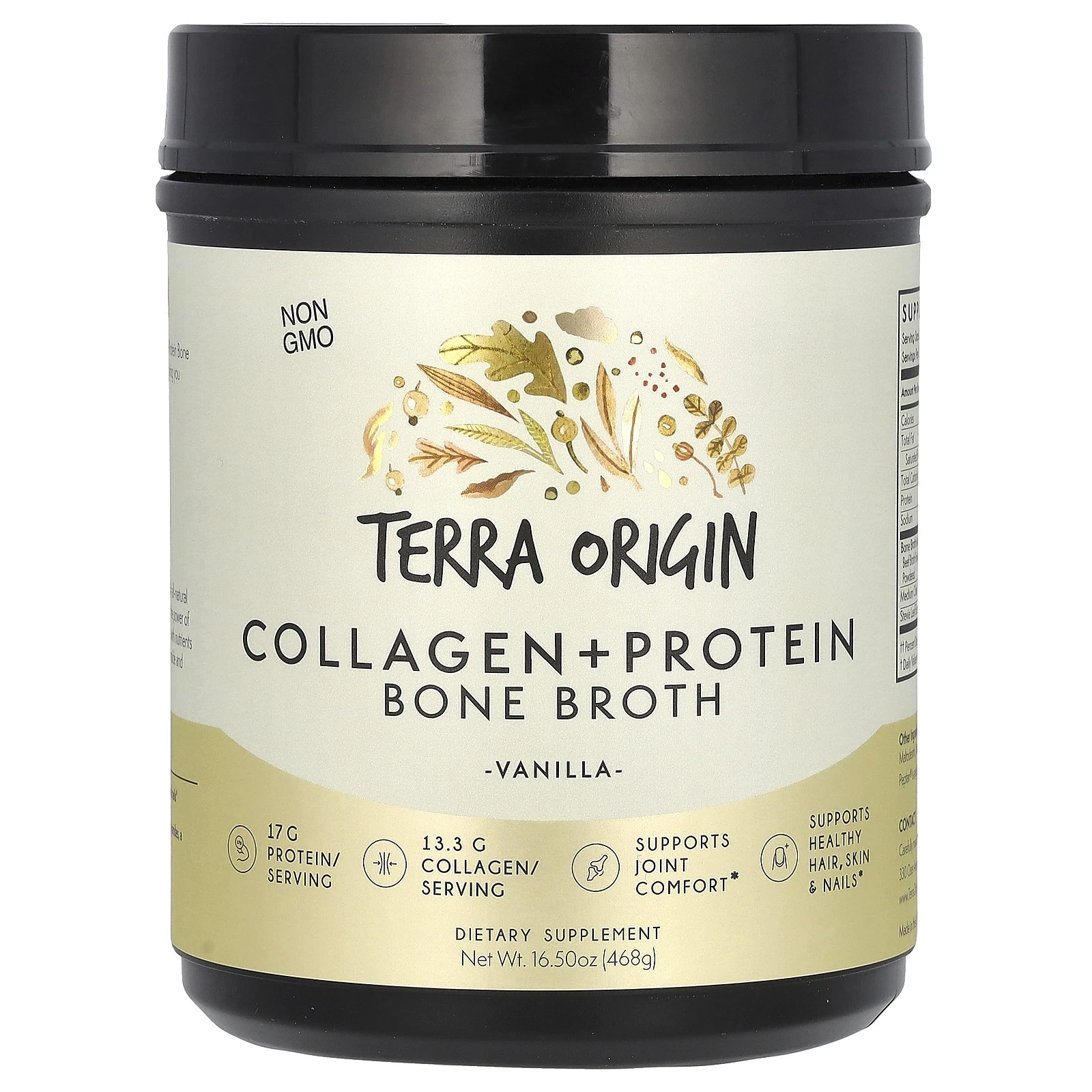 Collagen + Protein Bone Broth, Vanilla, 16.5 oz (468 g)