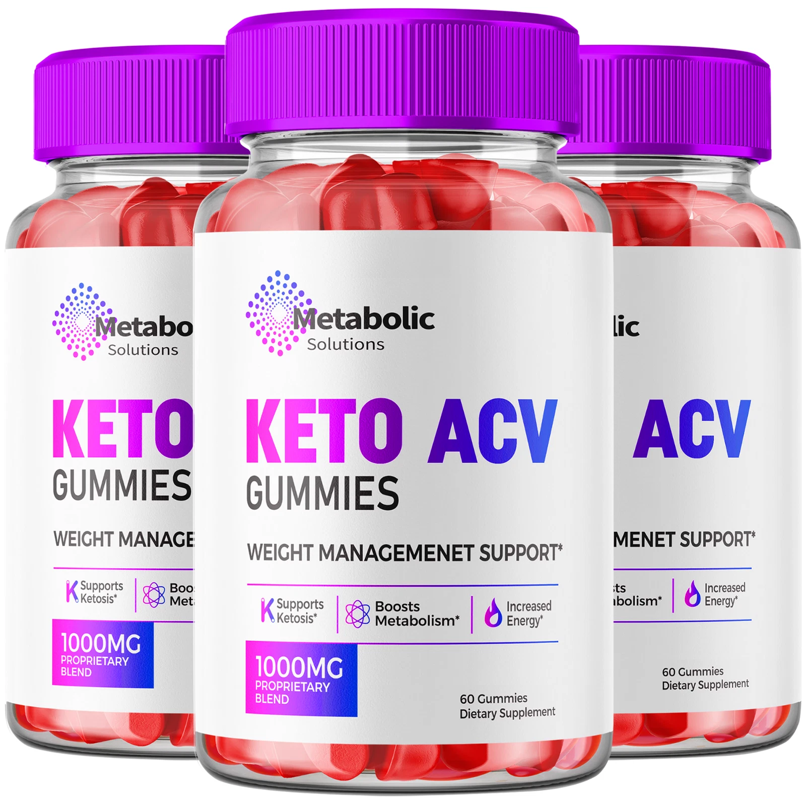 Metabolic Solutions Keto ACV Gummies - Official Formula (3 Pack)