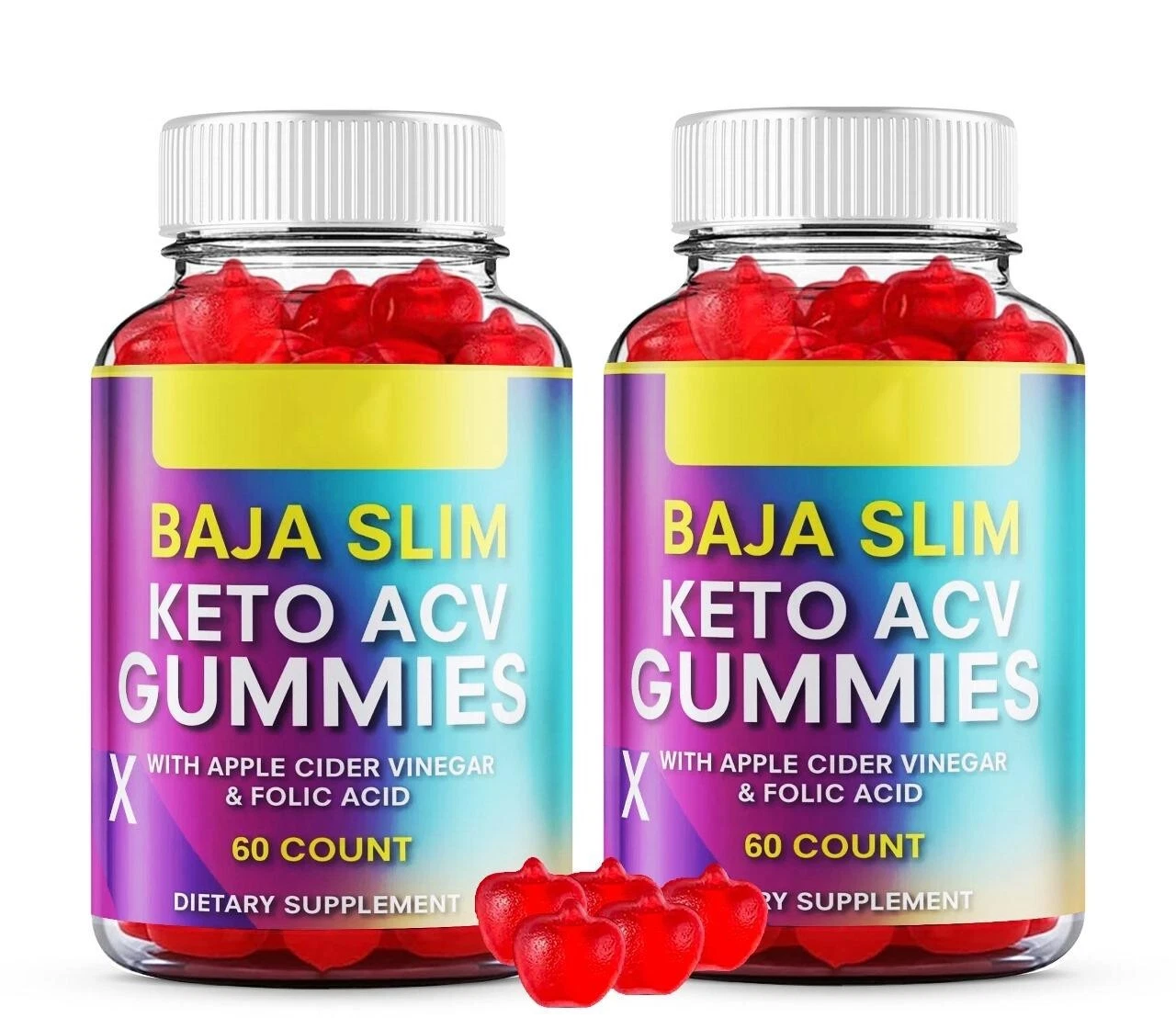 Baja Slim Keto ACV, Weight Loss Gummies, BajaSlim Maximum Strength (2 Pack)