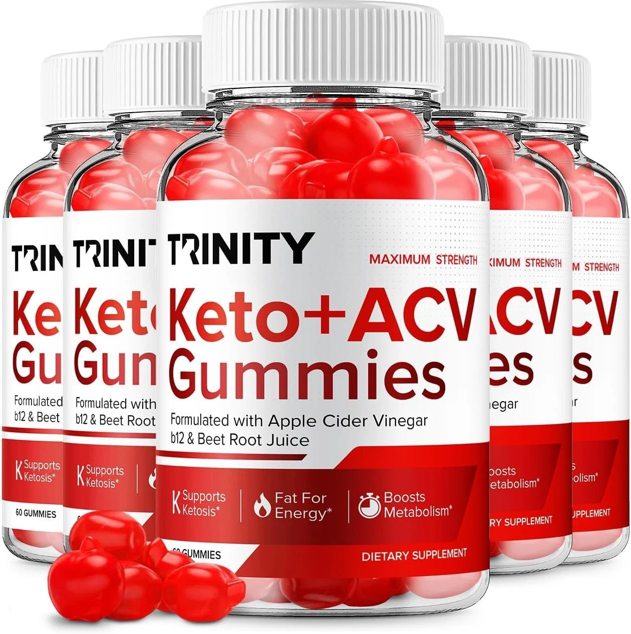 (5 Pack) Trinity Keto ACV Gummies Trinity ACV Keto Advanced Formula ...