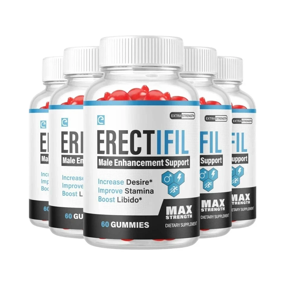 5-Pack Erectifil Gummies - All Natural Support For Men -300 Gummies