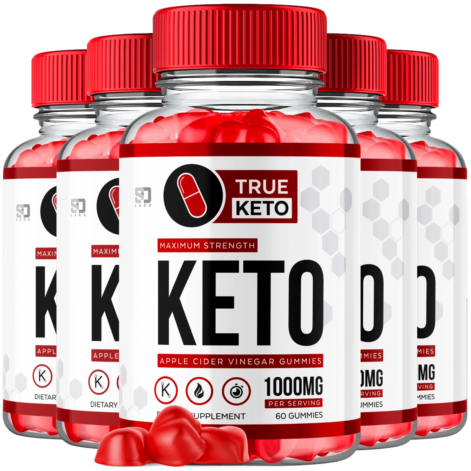(5 Pack) True Keto Gummies, True Keto ACV Gummies Weight Loss (300 Gummies)