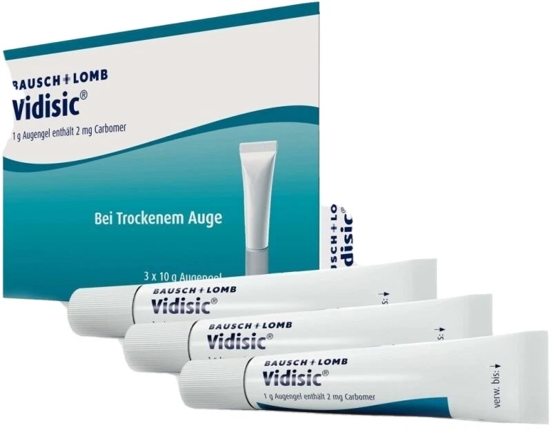 VIDISIC®️ 3x10g Eye Gel Protective Moisturizing Effect Ophthalmic Lubricant