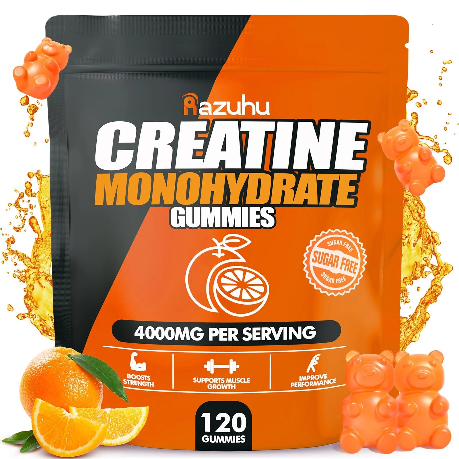 Creatine Monohydrate Gummies for Men & Women, 4g of Creatine Monohydrate per ...
