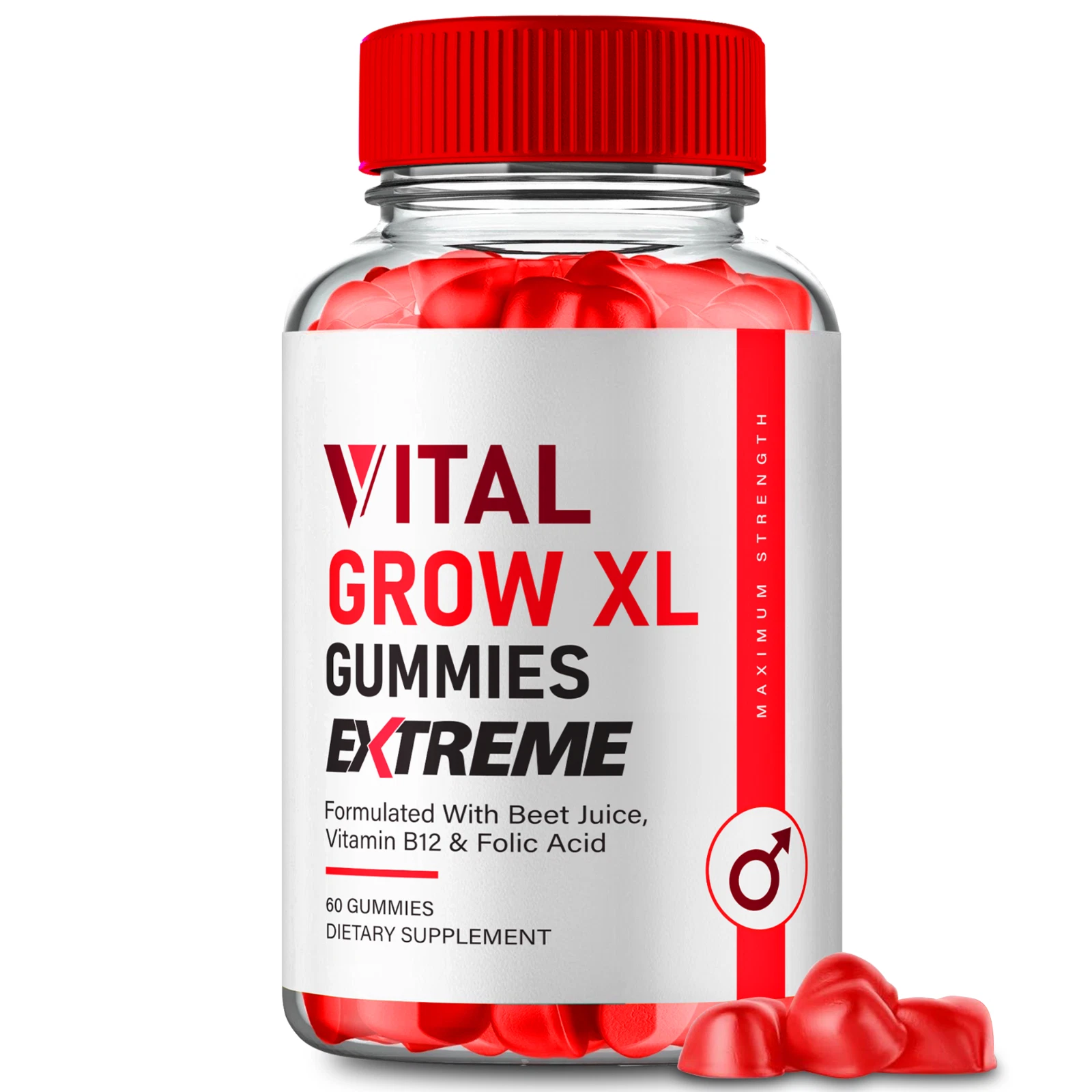 (1 Pack) Vital Grow XL Gummies Advanced Strength VitalGrow XL (60 Gummies)