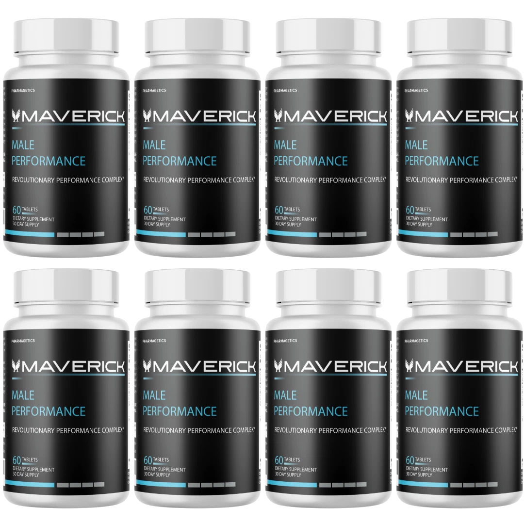Maverick - Male Performance Support Supplement, Maximum Strength - 8 Bottles