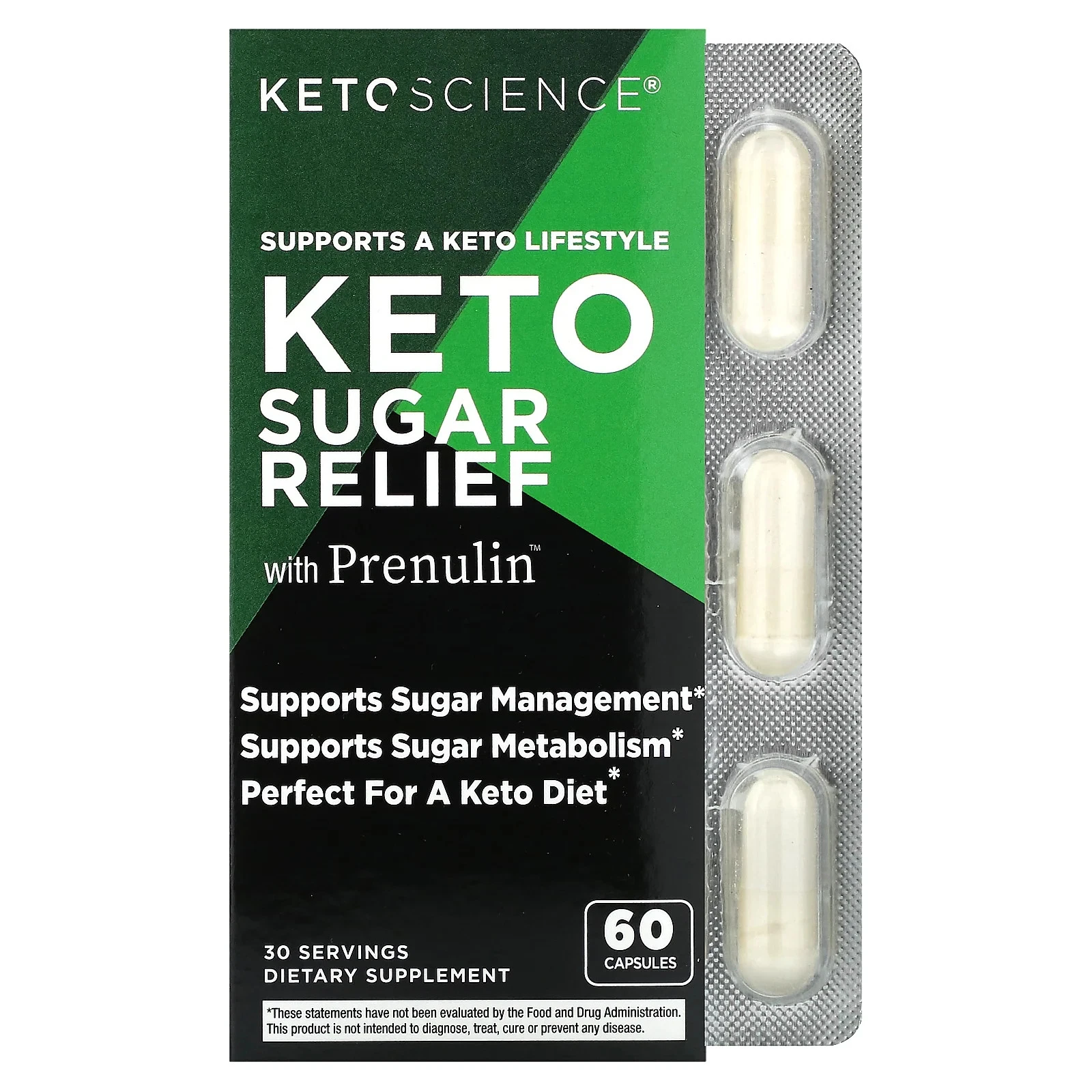 Keto Sugar Relief with Prenulin, 60 Capsules