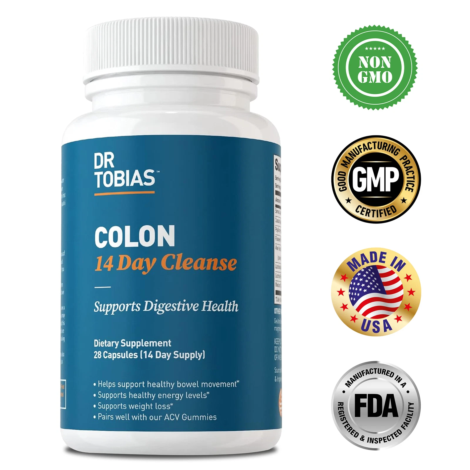 Dr. Tobias Colon 14 Day Cleanse - Probiotics, Senna Leaf - Gut and Colon Support
