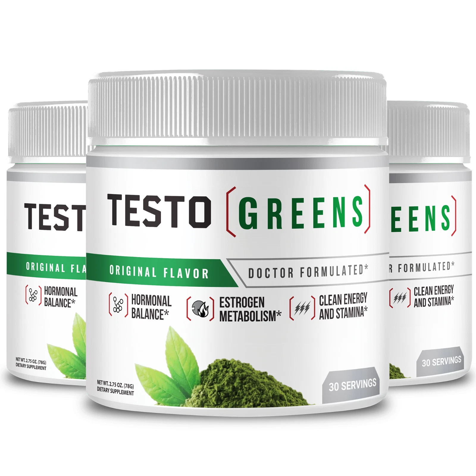 (3 Pack) TestoGreens Advanced Energy Support Supplement - Health Support Powder