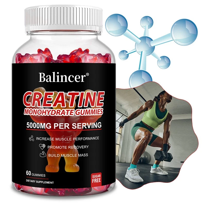 Creatine Monohydrate Gummies Increase Energy Muscle Strength Growth 60 US