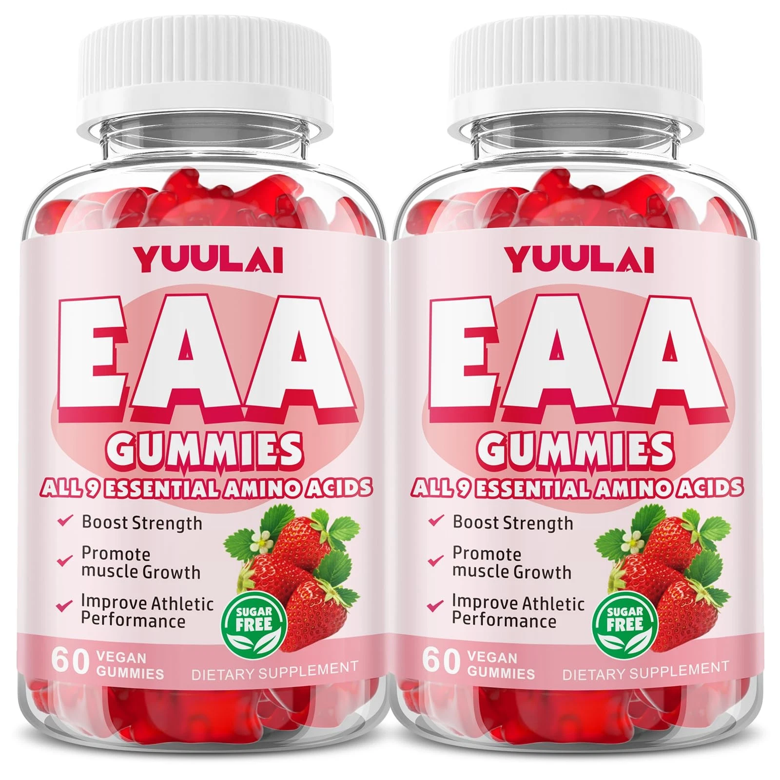 Pack of 2 EAA Gummies Essential Amino Acids - All 9 Essential Aminos (EAA) an...
