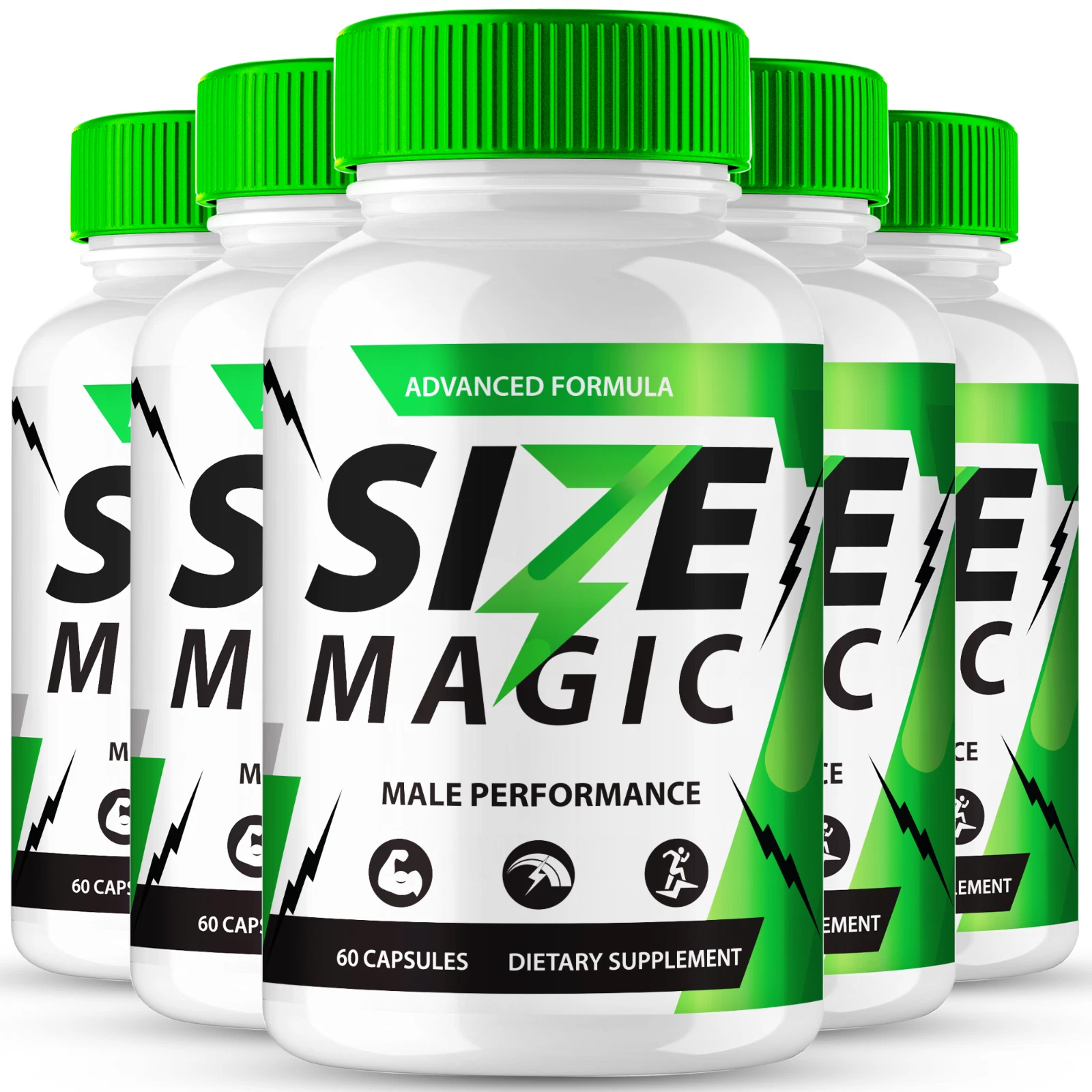 (5 Pack) Size Magic Men Capsules, SizeMagic Max Performance and Vitality Pills