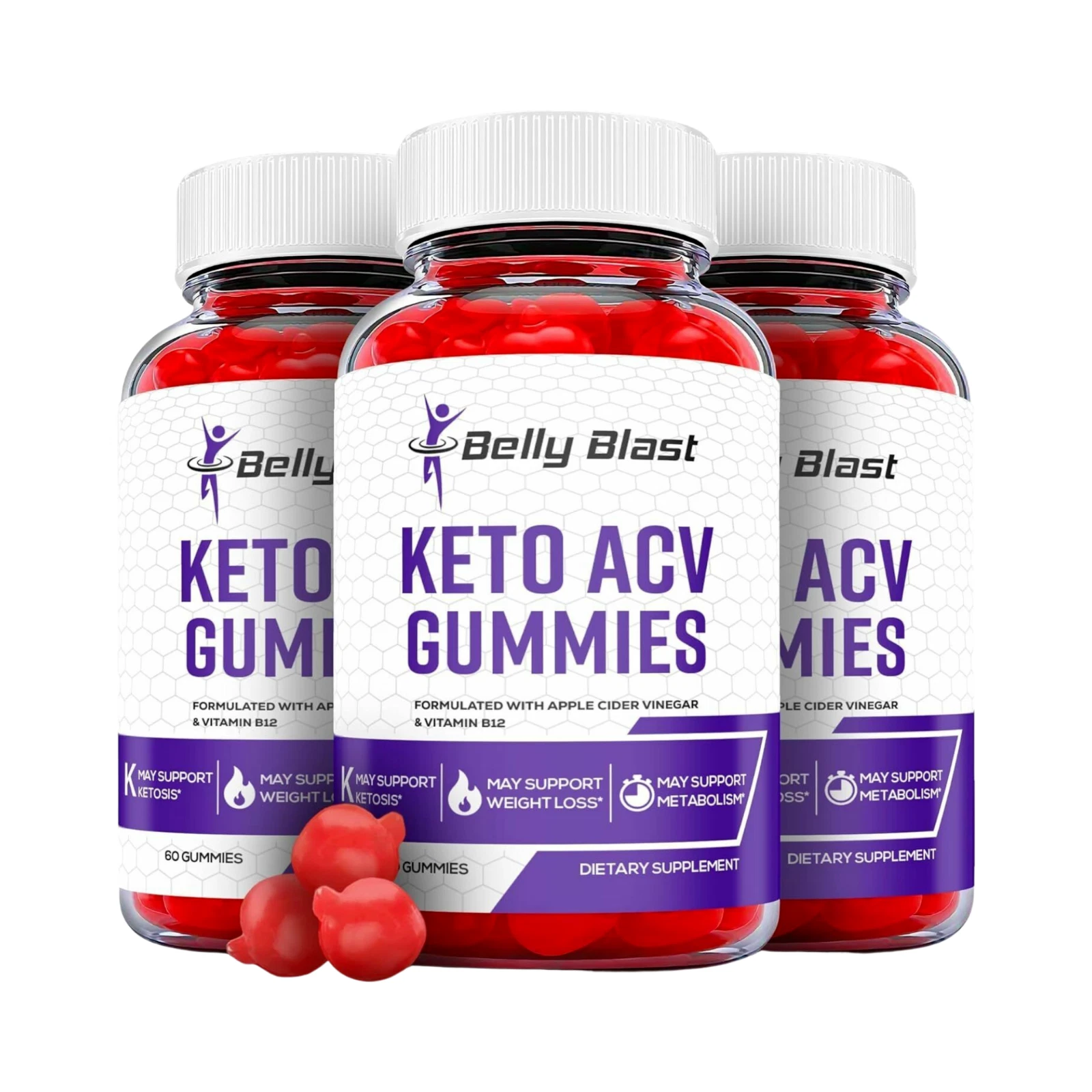 3-Pack Belly Blast Keto ACV Gummies -Belly Blast Keto ACV Gummies -180 Gummies