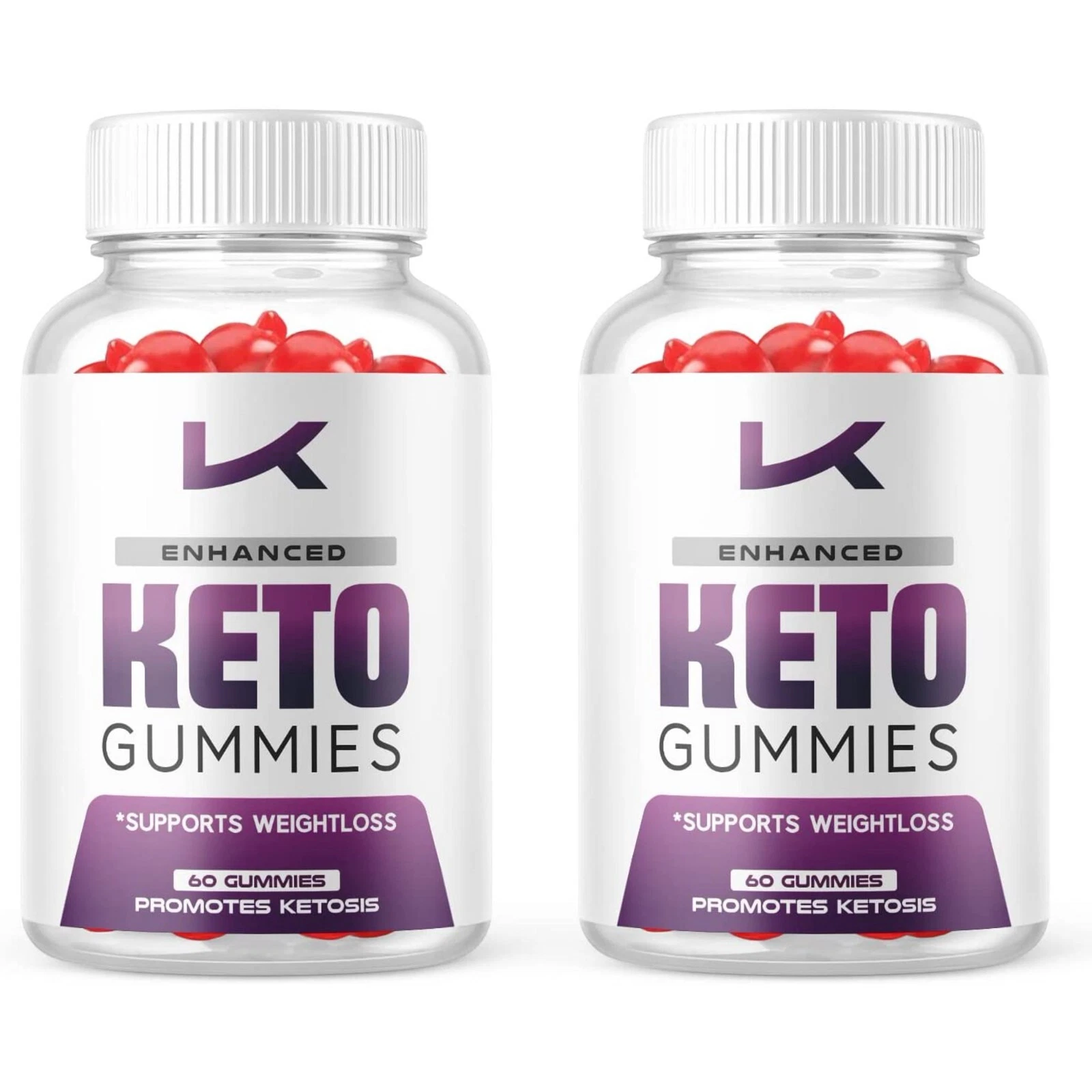2 - Enhanced Keto ACV Gummies, Vegan, Fat Burner, Weight Loss Supplement - 120
