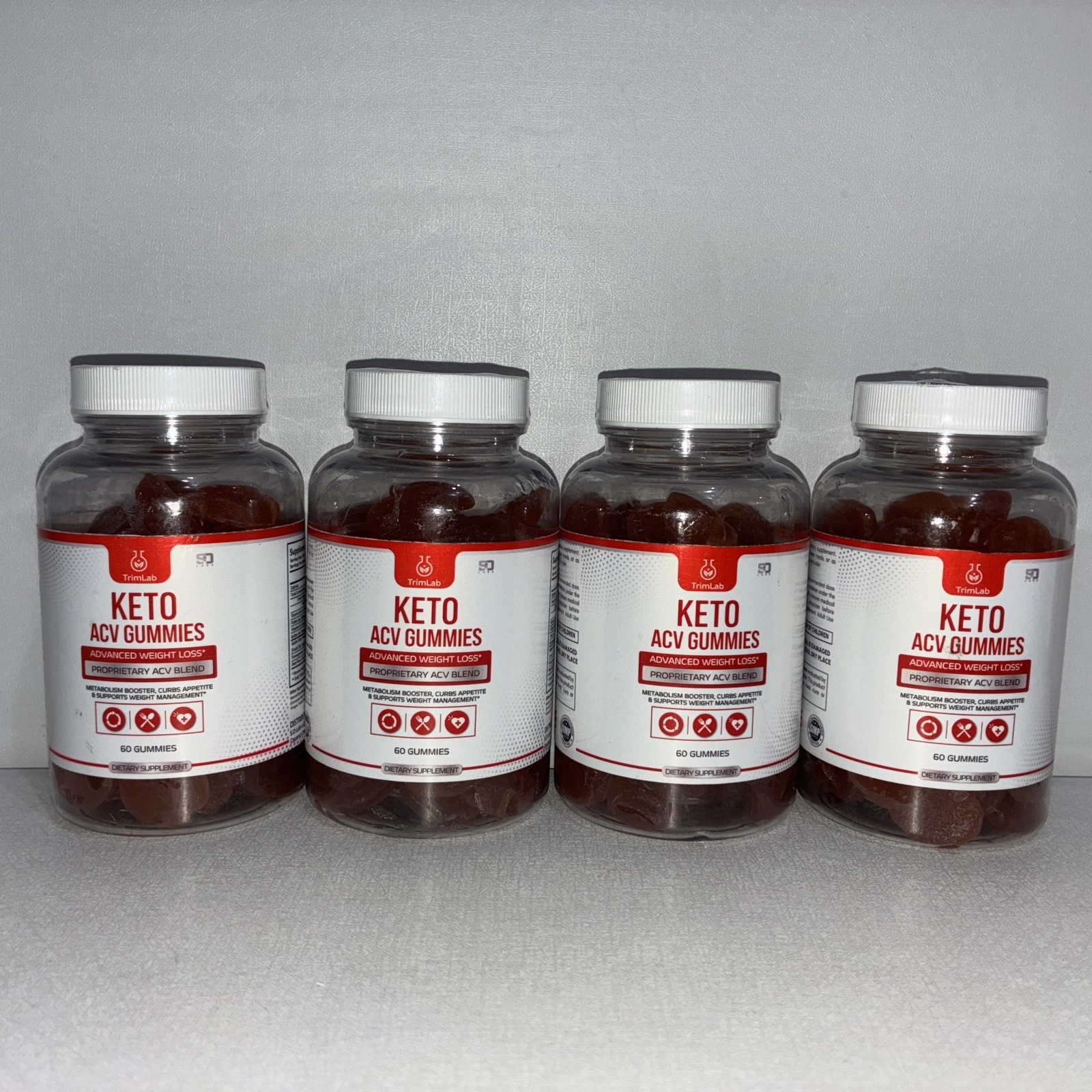 Lot Of 4-Trim Vantage Keto + ACV Gummies, Advanced Weight Loss (Gummies-240)