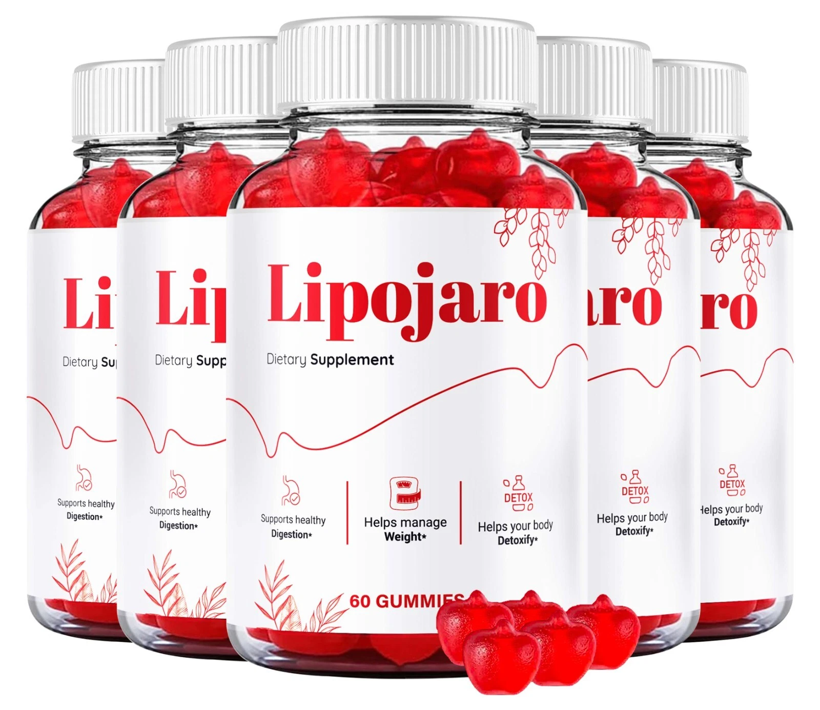 (5 Pack) LipoJaro Keto ACV Gummies, Lipo Jaro Keto Advanced Weight Loss Gummy