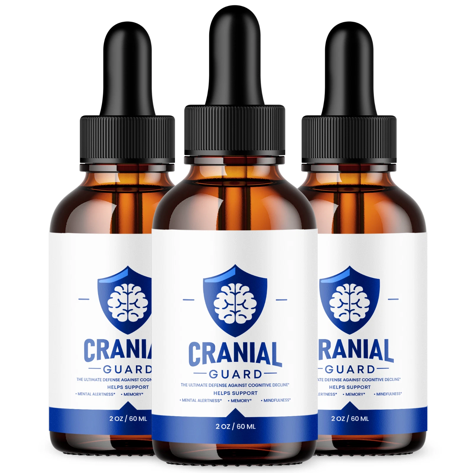 (3 Pack) Cranial Guard Advanced Supplement Drops Nootropic Brain Support 2ML