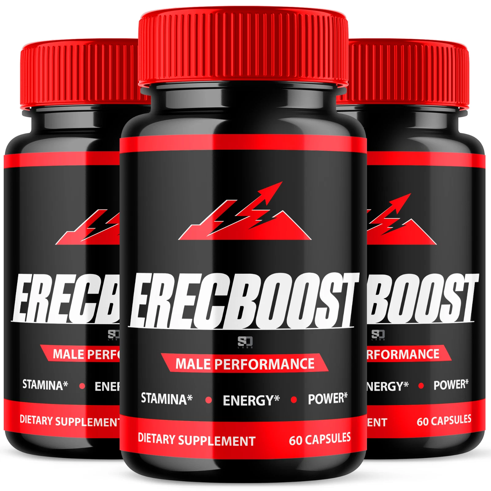 (3 Pack) Erecboost Pills - Enhances Energy, Vitality & Stamina - 180 Capsules